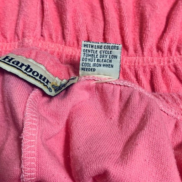 Palm Harbour 80s Playsuit Romper Sz L Tube Top Pink Lipstick Fish Embroider Cove - Picture 7 of 11